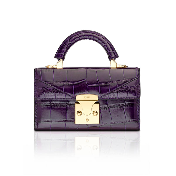 Top Handle 2.0 Mini in Plum Alligator – STALVEY Official US Site