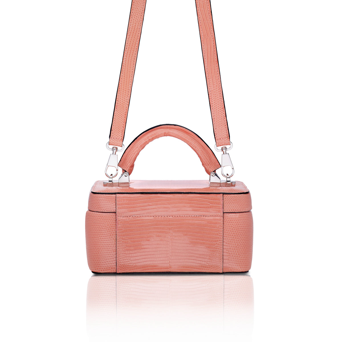 STALVEY Beauty Case in Coral Lizard Back View