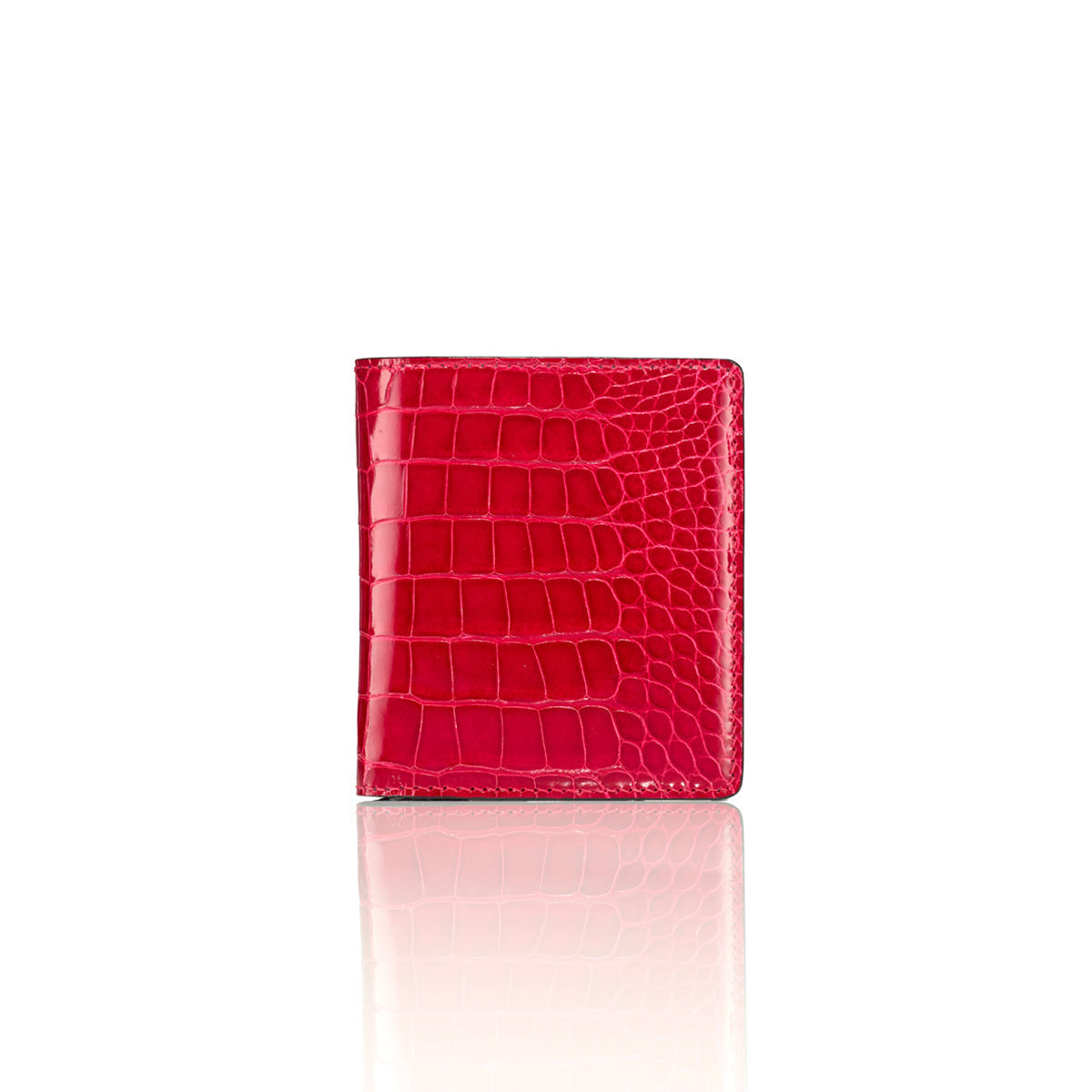 STALVEY Bi-Fold Wallet in Red Alligator