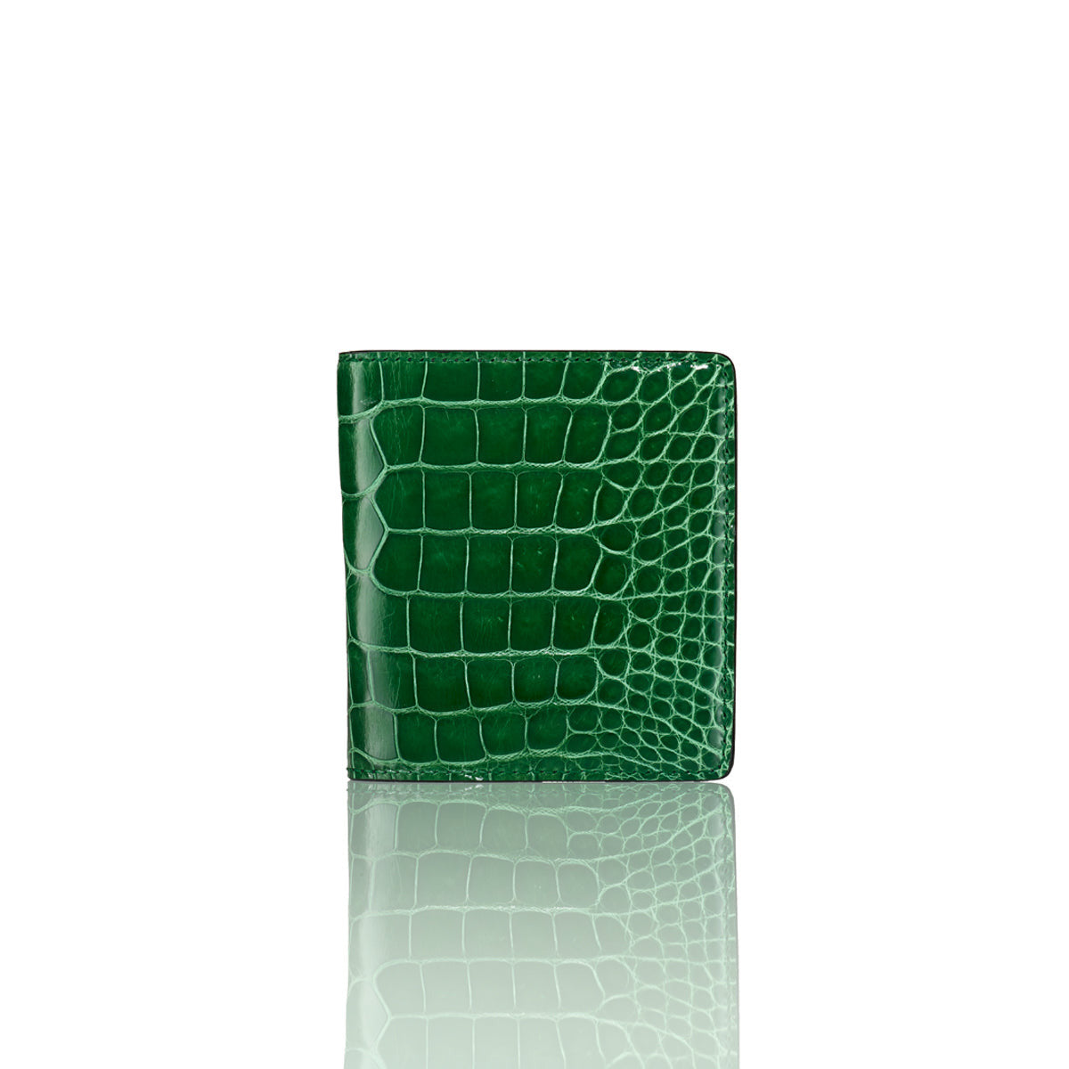 STALVEY Bi-Fold Wallet in Emerald Alligator