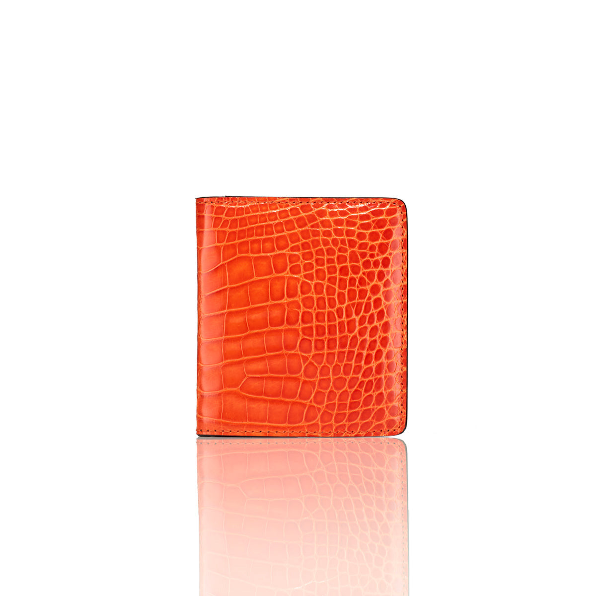STALVEY Bi-Fold Wallet in Orange Alligator