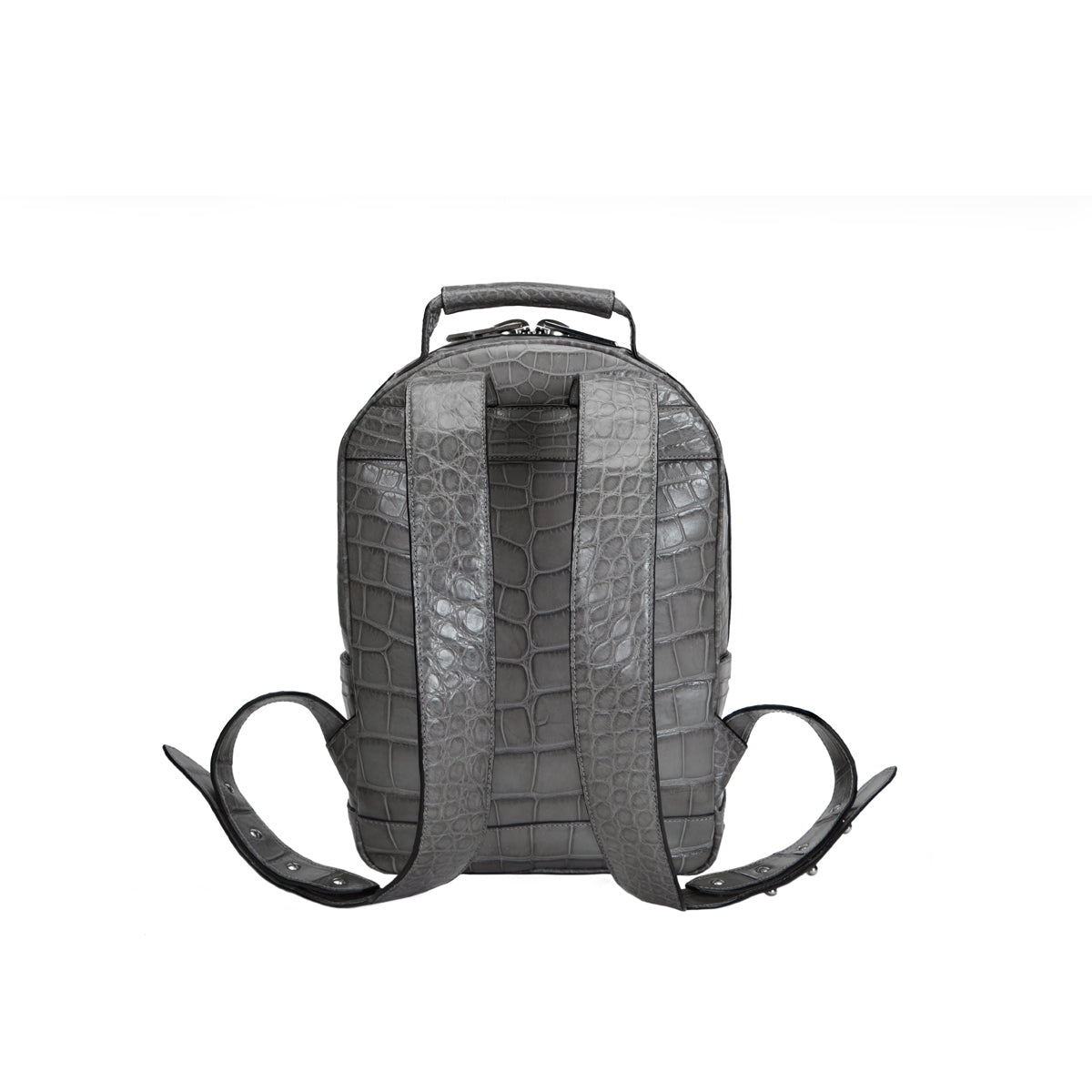brighton black leather backpack Brighton Flat Front Backpack Medium in Grey Alligator – STALVEY Official US Site